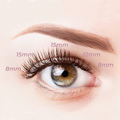 MAEXUS Lash Clusters, Individual Lashes 120 Clusters Natural Look Cluster Lash DIY Eyelash Extension at Home (M20D -0.07D, 8-16mm MIX)