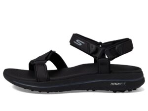 skechers women's arch fit spikeless golf sandal sneaker, black, 12