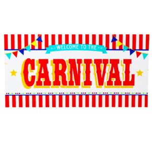 carnival circus banner - "welcome to the carnival" background - carnival backdrop for carnival theme party decoration supplies - carnival decor sign - 6 ft