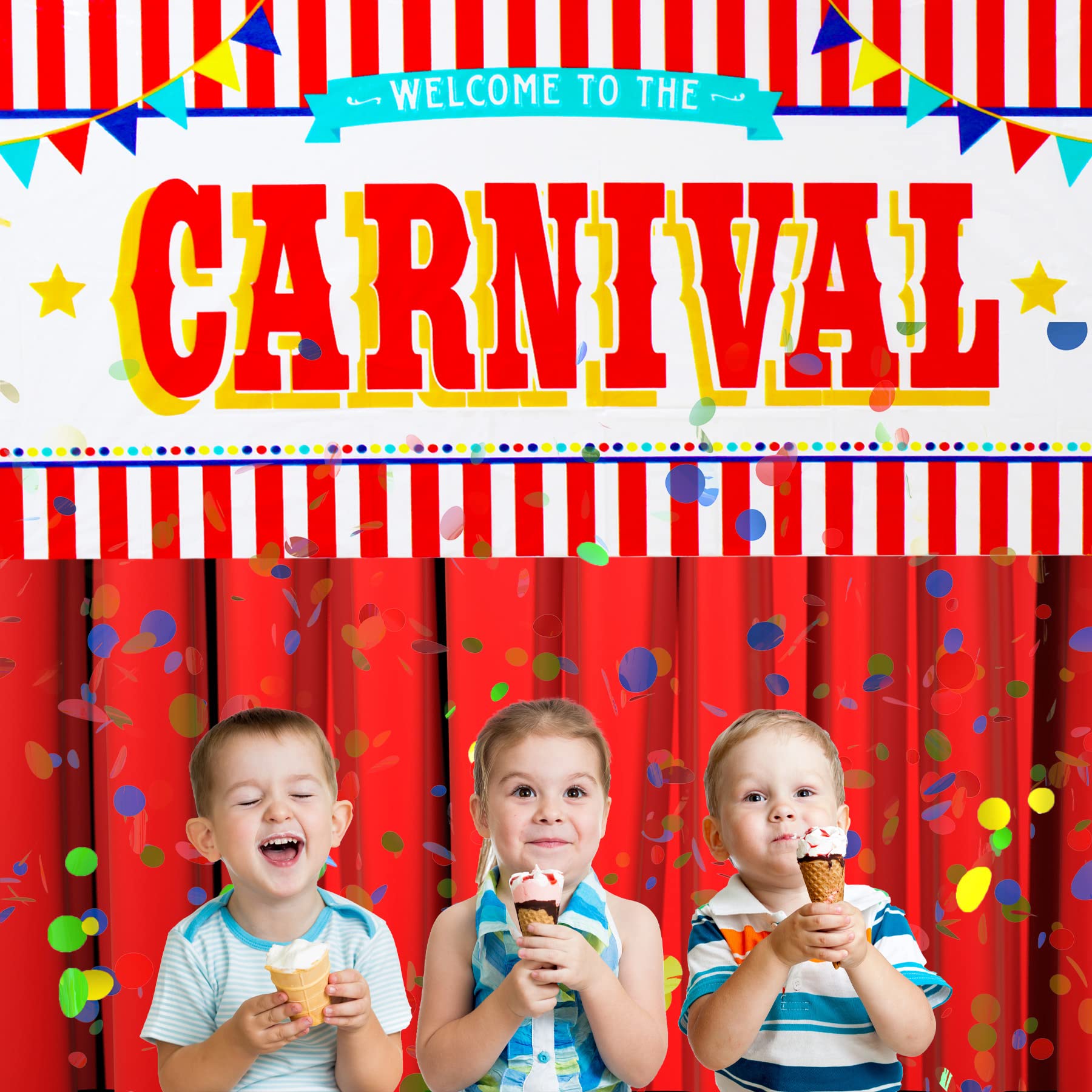 Carnival Circus Banner - "Welcome To The Carnival" background - Carnival Backdrop For Carnival Theme Party Decoration Supplies - Carnival Decor Sign - 6 Ft