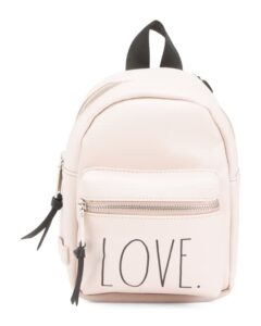 rae dunn convertible backpack (love/blush, small)