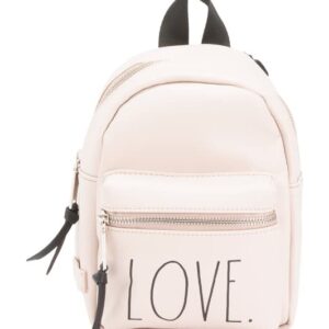 Rae Dunn Convertible Backpack (Love/Blush, Small)