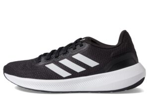 adidas women's run falcon 3.0 shoe, black/white/black, 8