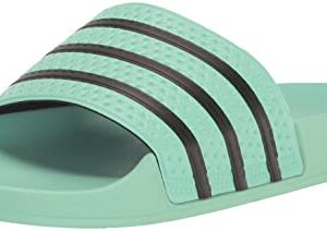 adidas Originals Men's Adilette Slide Sandal, Pulse Mint/Black/Pulse Mint, 12