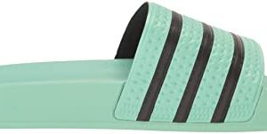 adidas Originals Men's Adilette Slide Sandal, Pulse Mint/Black/Pulse Mint, 12