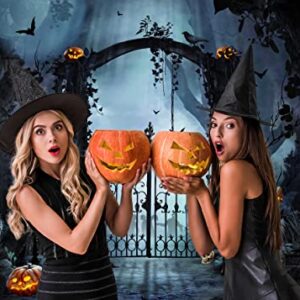 LYCGS 7X5FT Halloween Backdrop Horror Forest Night Halloween Backdrop for Photography Scary Pumpkin Lantern Tombstone Skull Photography Background Costume Ball Halloween Carnival Background X-58
