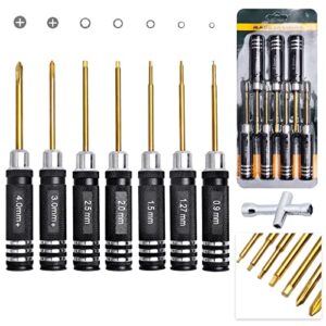 allinrc rc tool kit set hex driver 0.9mm 1.27mm 1.5mm 2mm 2.5mm & phillips head screwdriver 3mm 4mm for traxxas axial scx24 redcat wltoys 1/16 1/18 1/24 rc truck crawler