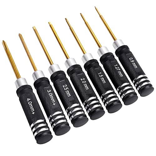 AllinRC RC Tool Kit Set Hex Driver 0.9mm 1.27mm 1.5mm 2mm 2.5mm & Phillips Head Screwdriver 3mm 4mm for Traxxas Axial SCX24 Redcat WLtoys 1/16 1/18 1/24 RC Truck Crawler