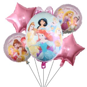 5pcs princess themed birthday party balloons decorations for kids