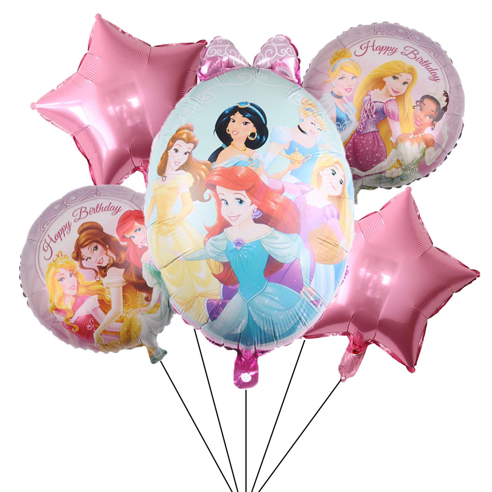 5PCS Princess Themed Birthday Party Balloons Decorations for Kids