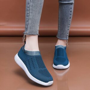 MLAGJSS Walking Shoes for Women Women Air Athletic Running Shoes Mesh Sneakers Tennis Breathable Walking Gym Work Shoes(0707ta22 Blue,Size 6.5)