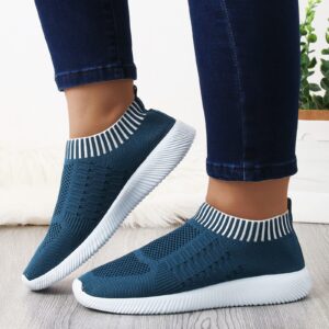 MLAGJSS Walking Shoes for Women Women Air Athletic Running Shoes Mesh Sneakers Tennis Breathable Walking Gym Work Shoes(0707ta22 Blue,Size 6.5)