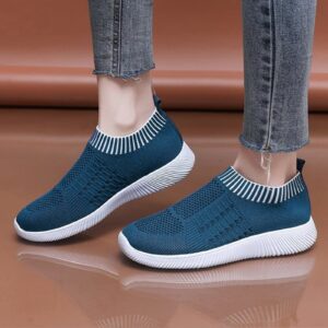 MLAGJSS Walking Shoes for Women Women Air Athletic Running Shoes Mesh Sneakers Tennis Breathable Walking Gym Work Shoes(0707ta22 Blue,Size 6.5)