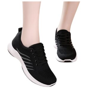 MLAGJSS Slip on Sneakers Womens Canvas Shoes Casual Cute Sneakers Low Cut Lace up Fashion Comfortable for Walking(0707ta321 Black,Size 8)