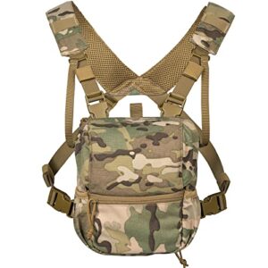 vismix binocular harness, adjustable binocular harness chest pack with rain cover for hunting hiking shooting