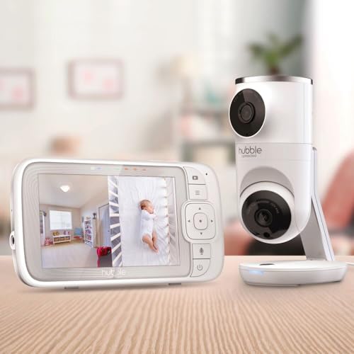 Hubble Connected Dual Vision Smart HD Baby Monitor with 2 Cameras, WiFi Baby Monitor with App and Screen, Remote Pan Tilt Zoom, 2-Way Talk, AI Motion Tracking, Night Vision, Room Temperature Sensor