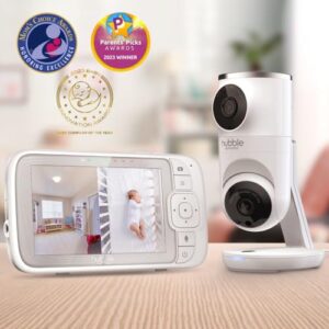 Hubble Connected Dual Vision Smart HD Baby Monitor with 2 Cameras, WiFi Baby Monitor with App and Screen, Remote Pan Tilt Zoom, 2-Way Talk, AI Motion Tracking, Night Vision, Room Temperature Sensor