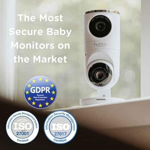 Hubble Connected Dual Vision Smart HD Baby Monitor with 2 Cameras, WiFi Baby Monitor with App and Screen, Remote Pan Tilt Zoom, 2-Way Talk, AI Motion Tracking, Night Vision, Room Temperature Sensor