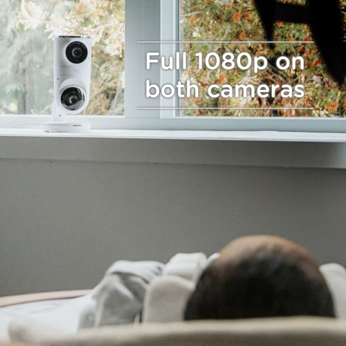 Hubble Connected Dual Vision Smart HD Baby Monitor with 2 Cameras, WiFi Baby Monitor with App and Screen, Remote Pan Tilt Zoom, 2-Way Talk, AI Motion Tracking, Night Vision, Room Temperature Sensor