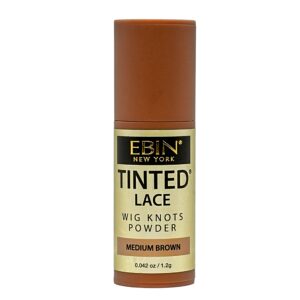 ebin new york tinted lace powder - medium brown, 1.2g | long lasting formula blends seamlessly with your skin tone