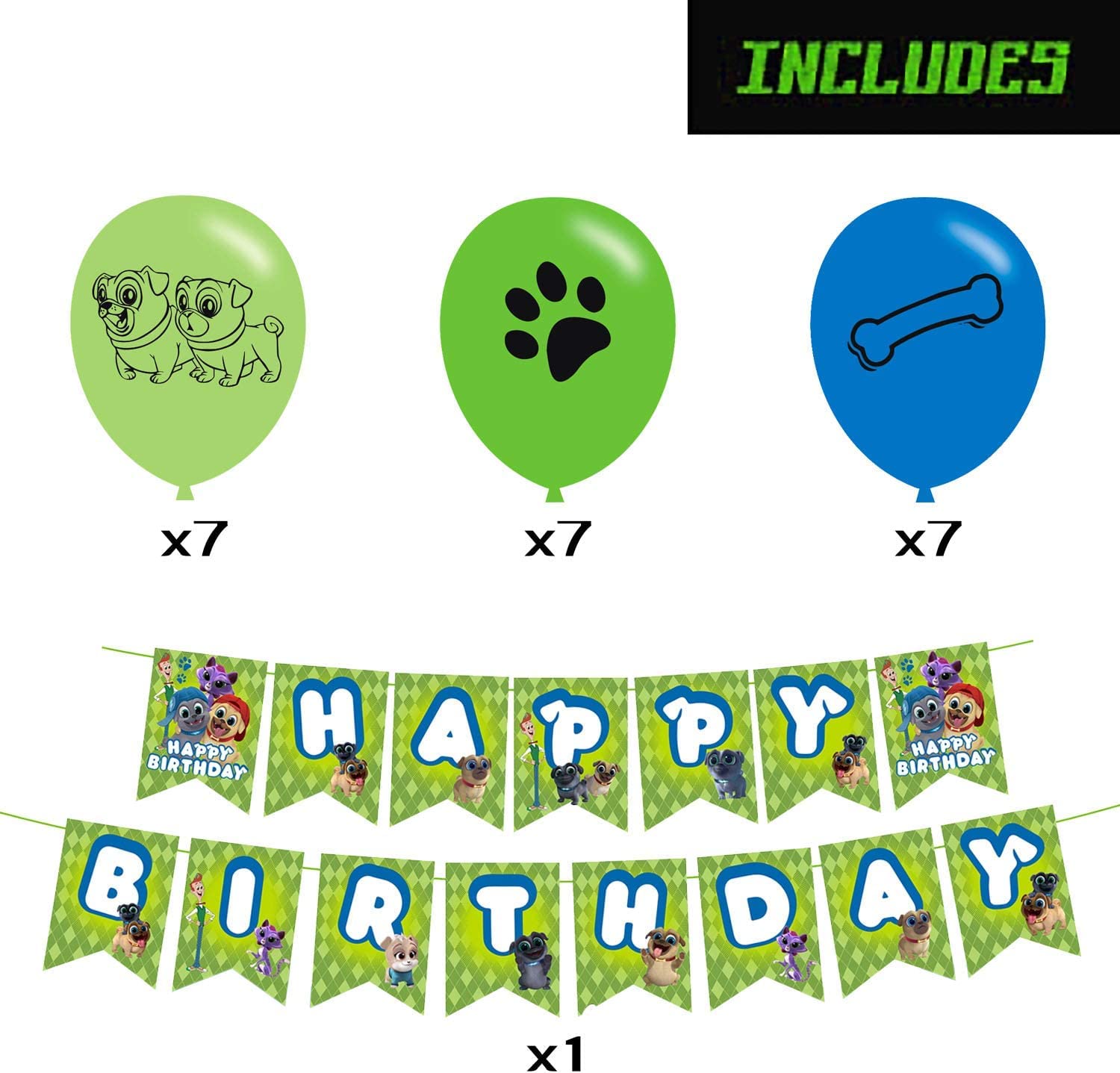 Puppy Dog Birthday Party Decorations for Puppy Dog Pals Including Banners Latex Balloons Aluminum Foil Balloons for Birthday Party Decorations for Children and Adults