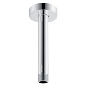 hibbent all metal ceiling mounted shower arm, 6 inch shower head extension arm with flange, stainless steel straight shower arm for fixed high pressure rain shower head, shower head extender, chrome