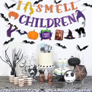 Hocus Pocus Glitter Banner Hocus Pocus Decorations Halloween Witch party Decorations Hocus pocus party decorations I smell Children Banner for Hocus Pocus Party Supplies(Two L is overlap)