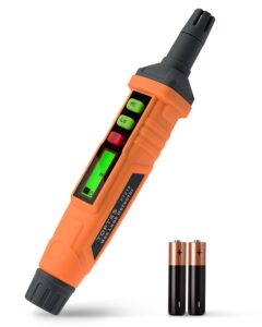 toptes pt210 gas leak detector, natural gas detector with audible & visual alarm, locating the source of propane, methane, and combustible gas leaks for home and rv (includes battery x2) - orange