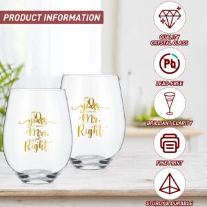 3 Pcs 50th Marriage Gifts Set Happy Anniversary Wine Glass Wedding Anniversary Crystal Heart Marriage Keepsake Couples Gifts for Mom Dad Husband Wife 50th Wedding Birthday Anniversary Party Supplies