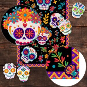 Pudodo Day of The Dead Table Runner Sugar Skull Dia De Los Muertos Mexican Festival Holiday Kitchen Dining Room Home Decoration (13" x 72")