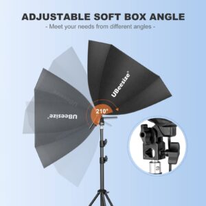 UBeesize Softbox Photography Lighting Kit, 30"X30" Professional Softbox Lighting Kit with 2pcs 40W E26 Socket 8000K Bulbs, Continuous Lighting Kit for Portraits Advertising Shooting, Video Recording