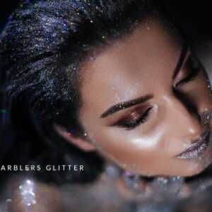 MARBLERS Twinkle Glitter [Black Knight] 1.5oz (42g) | Fine | Non-Toxic, Vegan, Cruelty-Free | Face, Body, Eyeshadow, Hair, Festival, Party Makeup | Nail Art, Polish | Resin, Tumbler, Slime, Craft