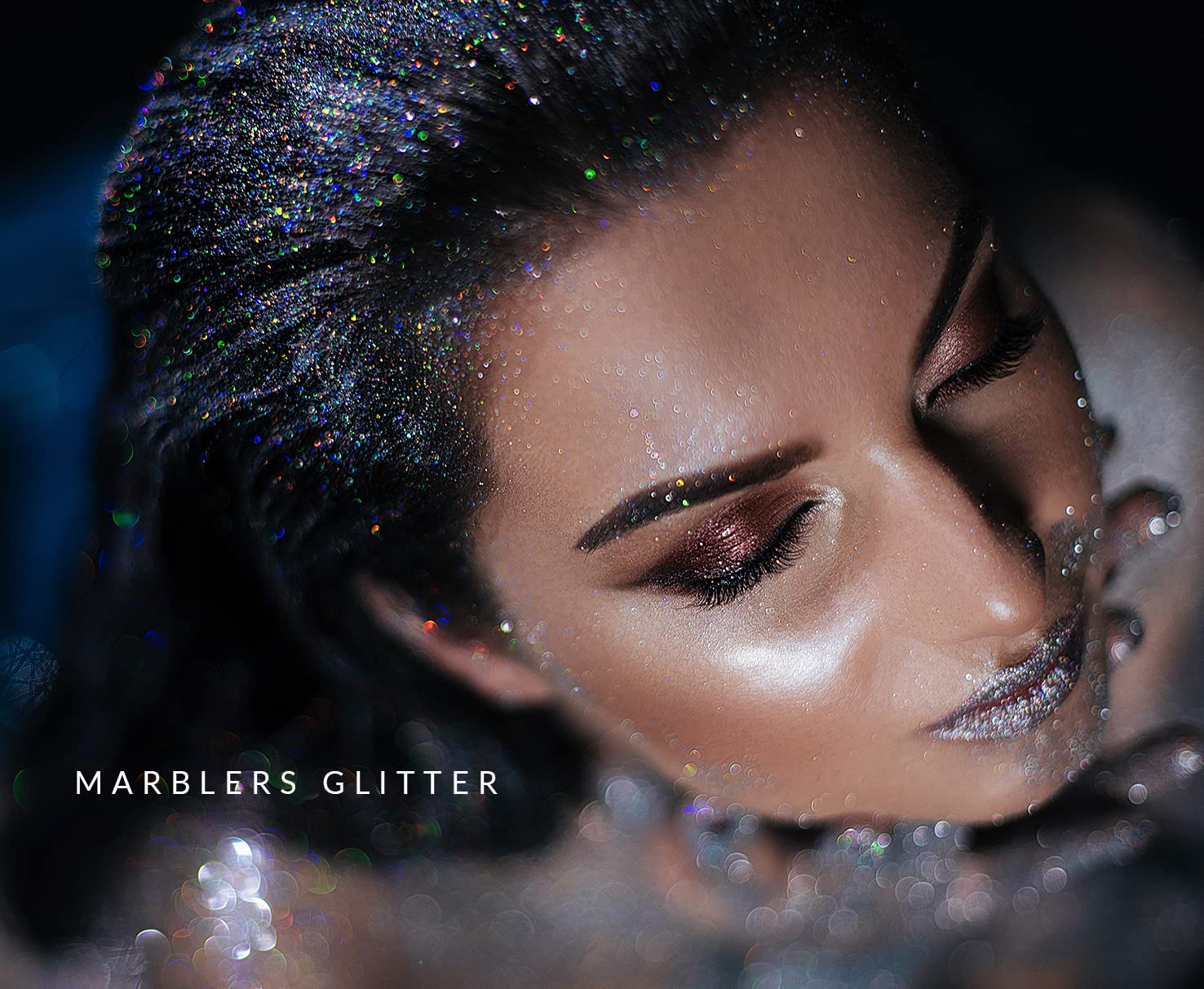 MARBLERS Twinkle Glitter [Black Knight] 1.5oz (42g) | Fine | Non-Toxic, Vegan, Cruelty-Free | Face, Body, Eyeshadow, Hair, Festival, Party Makeup | Nail Art, Polish | Resin, Tumbler, Slime, Craft