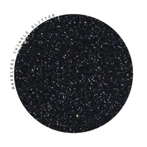 MARBLERS Twinkle Glitter [Black Knight] 1.5oz (42g) | Fine | Non-Toxic, Vegan, Cruelty-Free | Face, Body, Eyeshadow, Hair, Festival, Party Makeup | Nail Art, Polish | Resin, Tumbler, Slime, Craft