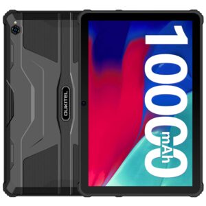 rugged tablet android 11, oukitel rt1 10000mah large battery 10.1 inch 1920*1200 fhd screen, 4gb+64gb memory, 16mp+16mp camera, octa-core ip68&ip69k waterproof tablet, 4g dual sim wifi gps otg bt5.0