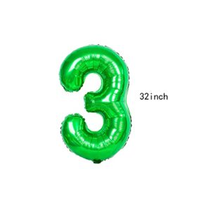 KAREENA The Incredible Hulk Birthday Balloons Supplier Superhero 3rd Decorations Green Number 3 32Inch for Kids Baby Shower (The Birthday)