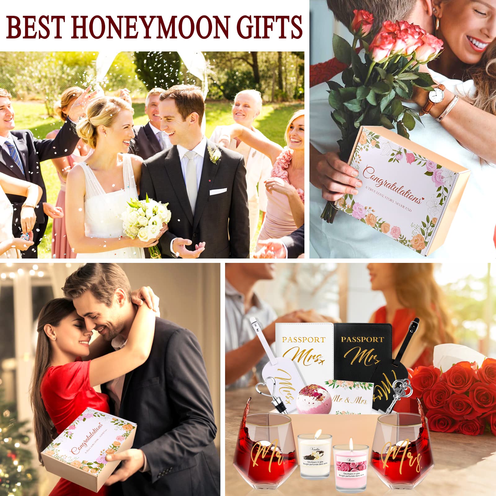 BVROSKI Wedding Gifts Bridal Shower Gifts for Bride and Groom Engagement Gifts for Couple Engaged Gifts Mr and Mrs Gift Honeymoon Essentials Present for Husband and Wife Newlywed Marriage