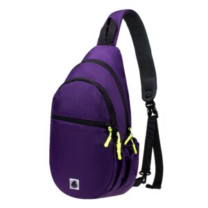 gisdanchz sling backpack sling bag for women men, small backpack chest bag sling bags for women crossbody bags, travel walking hiking daypack cross body bag day pack over the shoulder bag, purple