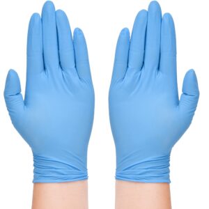 TitanFlex Nitrile Exam Gloves, Blue, 6-mil, Large, Box of 100, Heavy Duty Nitrile Gloves Disposable Latex Free, Powder Free, Medical Gloves, Cooking Gloves, Mechanic Gloves, Cleaning Gloves