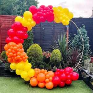 100PCS Red Yellow Orange Balloon Garland Arch Kit for Firemen Firefighter Birthday Party Fire Truck Fire Engine Party Decorations