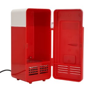 PUSOKEI Car Fridge, Isolated Cooling, Mini Fridge with Cooling and Heating Function, USB Powered, Energy Saving Semiconductor, Low Decibel, for Cosmetics Beverages(red)