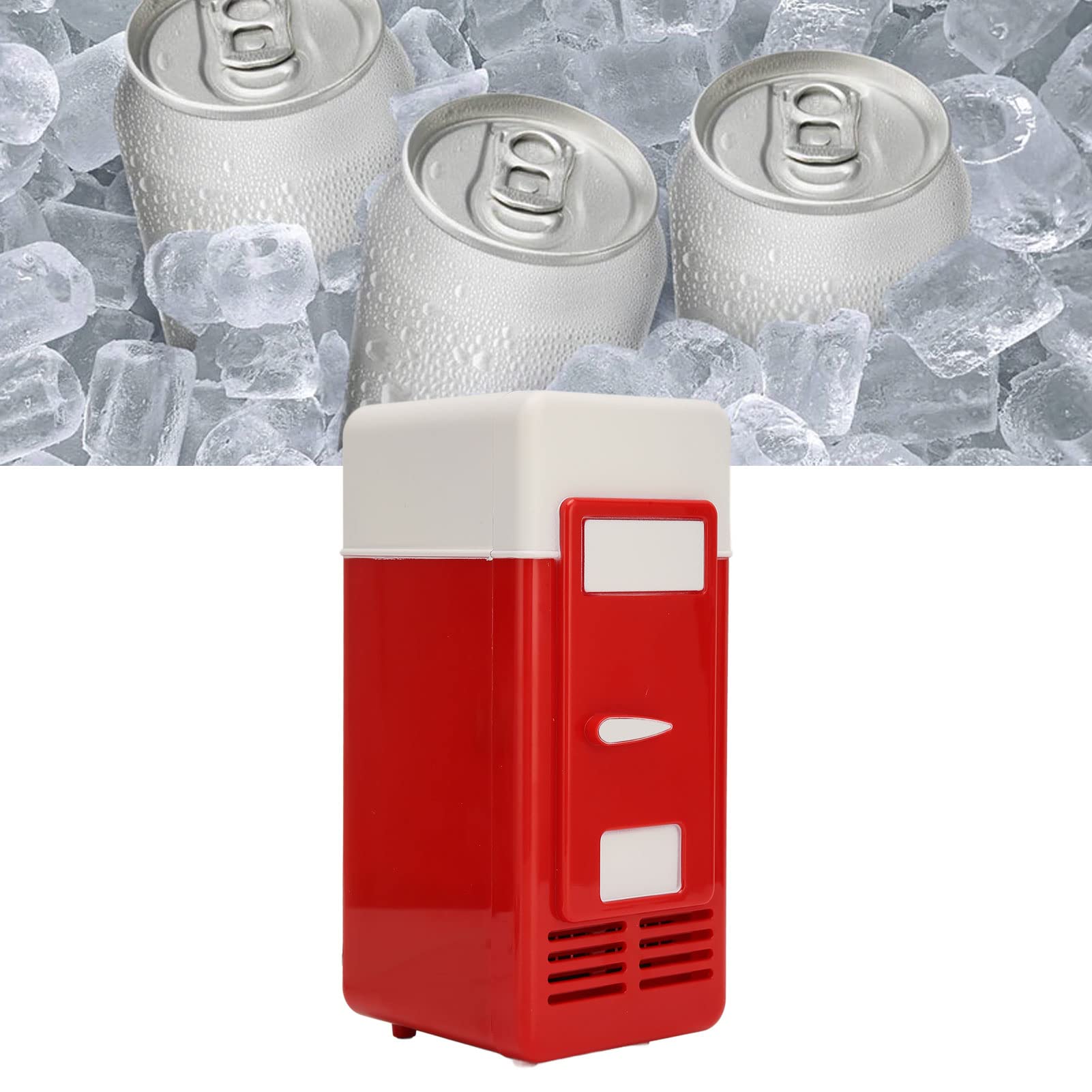 PUSOKEI Car Fridge, Isolated Cooling, Mini Fridge with Cooling and Heating Function, USB Powered, Energy Saving Semiconductor, Low Decibel, for Cosmetics Beverages(red)