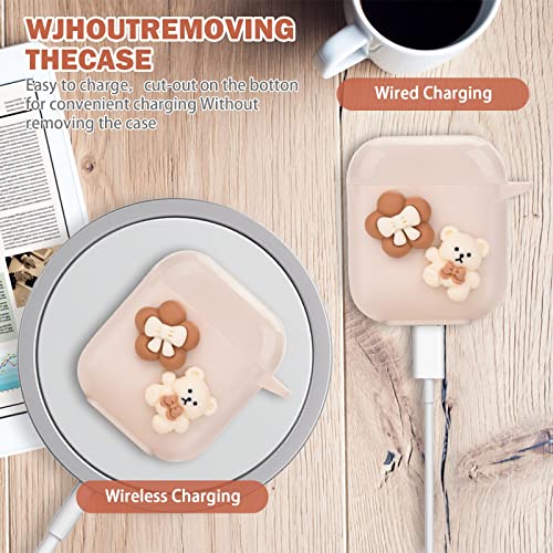 Mainrenka Cute Kawaii AirPods 2nd 1st Generation Case Aesthetic for Women and Girls Compatible wit Airpod Gen 2 & 1 Case