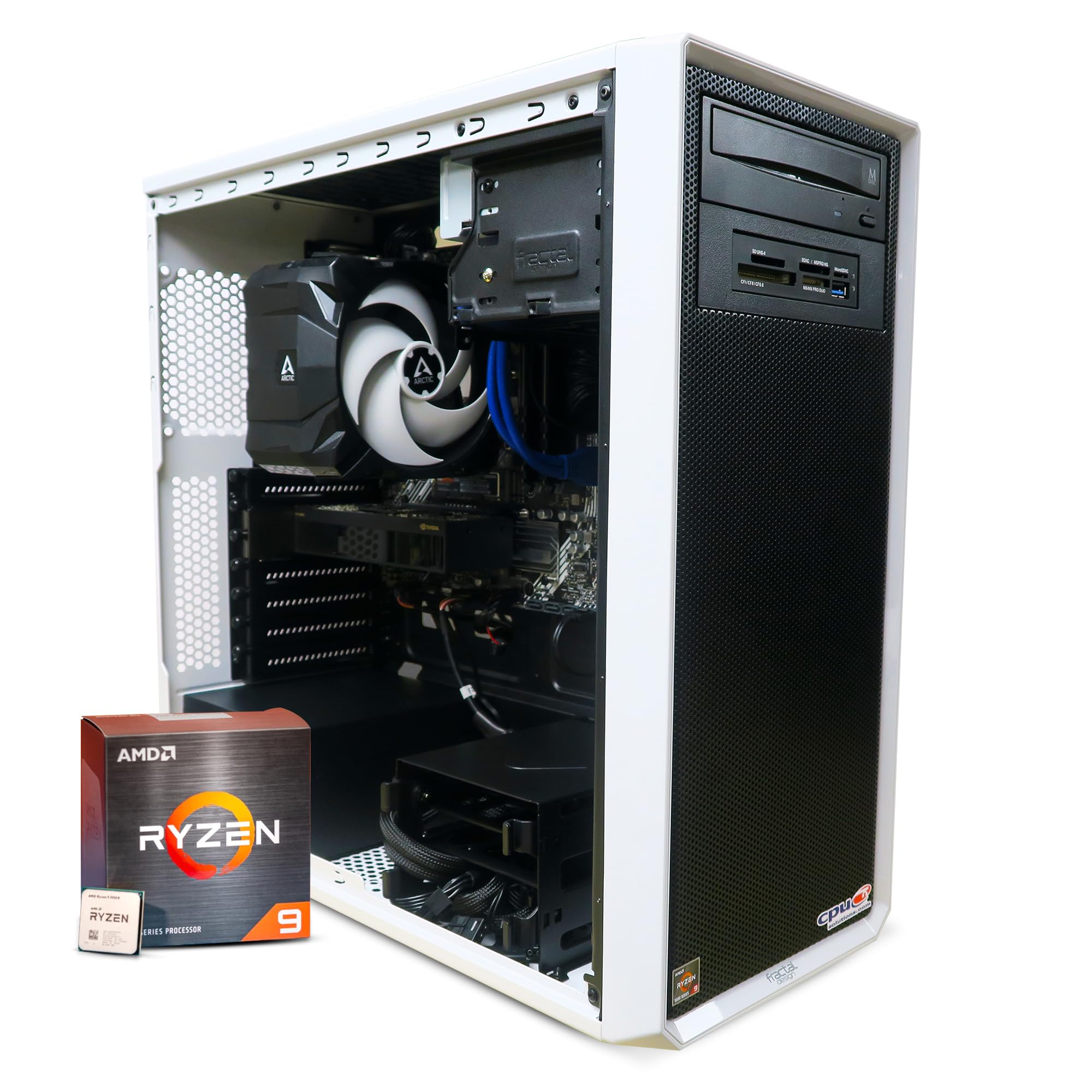 CPU Solutions Express Video Editing PC, CEV-8446-2T - Ultra HD, 4K Video Editing Workstation - Ryzen 9 5900X, 4.7GHz 12-Core, 64GB RAM, 2000GB NVMe SSD, Quadro RTX A2000, Windows 11 Pro Computer Tower