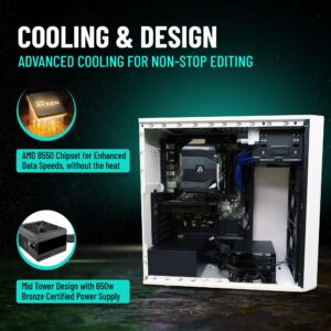 CPU Solutions Express Video Editing PC, CEV-8446-2T - Ultra HD, 4K Video Editing Workstation - Ryzen 9 5900X, 4.7GHz 12-Core, 64GB RAM, 2000GB NVMe SSD, Quadro RTX A2000, Windows 11 Pro Computer Tower