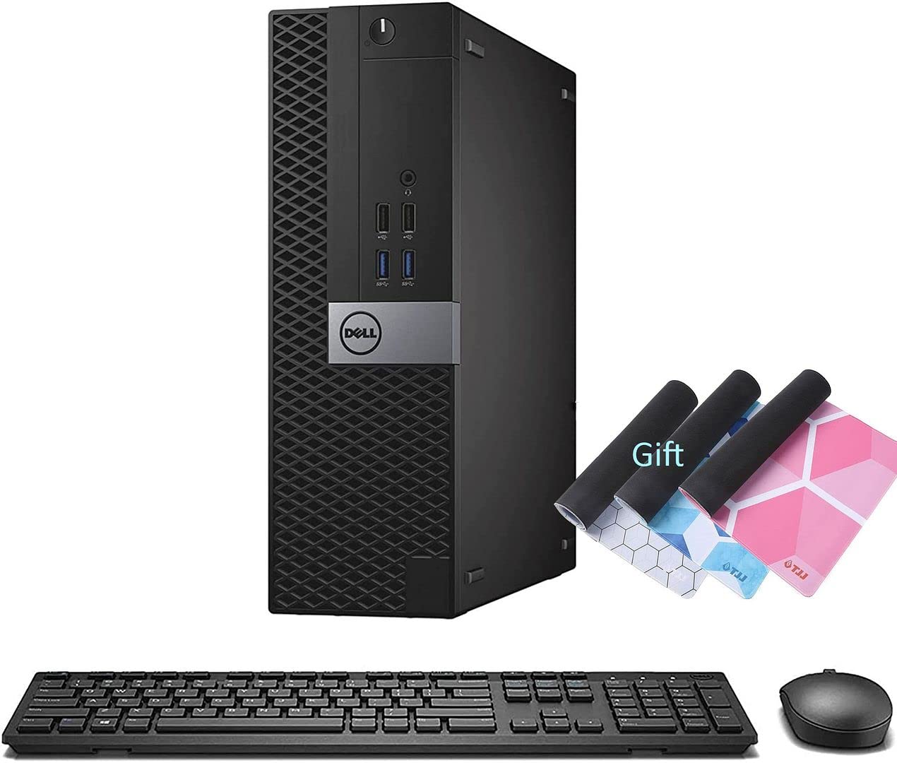 Dell 5050 SFF Desktop Intel i7-6700 UP to 4.00GHz 32GB DDR4 New 512GB NVMe SSD + 2TB HDD Built-in AX200 Wi-Fi 6 BT Dual Monitor Support Wireless Keyboard and Mouse Win10 Pro (Renewed)