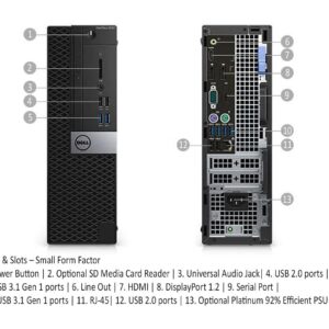 Dell 5050 SFF Desktop Intel i7-6700 UP to 4.00GHz 32GB DDR4 New 512GB NVMe SSD + 2TB HDD Built-in AX200 Wi-Fi 6 BT Dual Monitor Support Wireless Keyboard and Mouse Win10 Pro (Renewed)