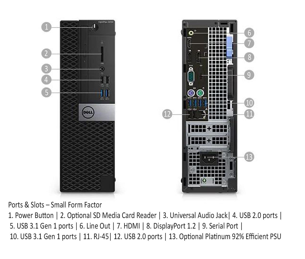 Dell 5050 SFF Desktop Intel i7-6700 UP to 4.00GHz 32GB DDR4 New 512GB NVMe SSD + 2TB HDD Built-in AX200 Wi-Fi 6 BT Dual Monitor Support Wireless Keyboard and Mouse Win10 Pro (Renewed)