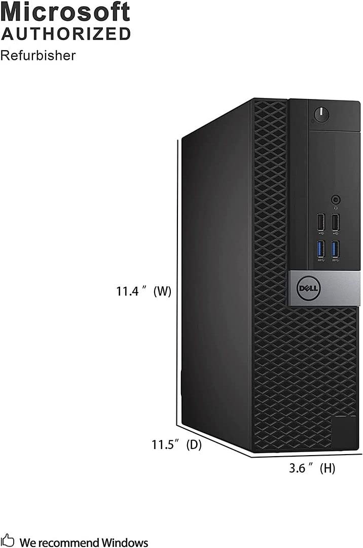 Dell 5050 SFF Desktop Intel i7-6700 UP to 4.00GHz 32GB DDR4 New 512GB NVMe SSD + 2TB HDD Built-in AX200 Wi-Fi 6 BT Dual Monitor Support Wireless Keyboard and Mouse Win10 Pro (Renewed)