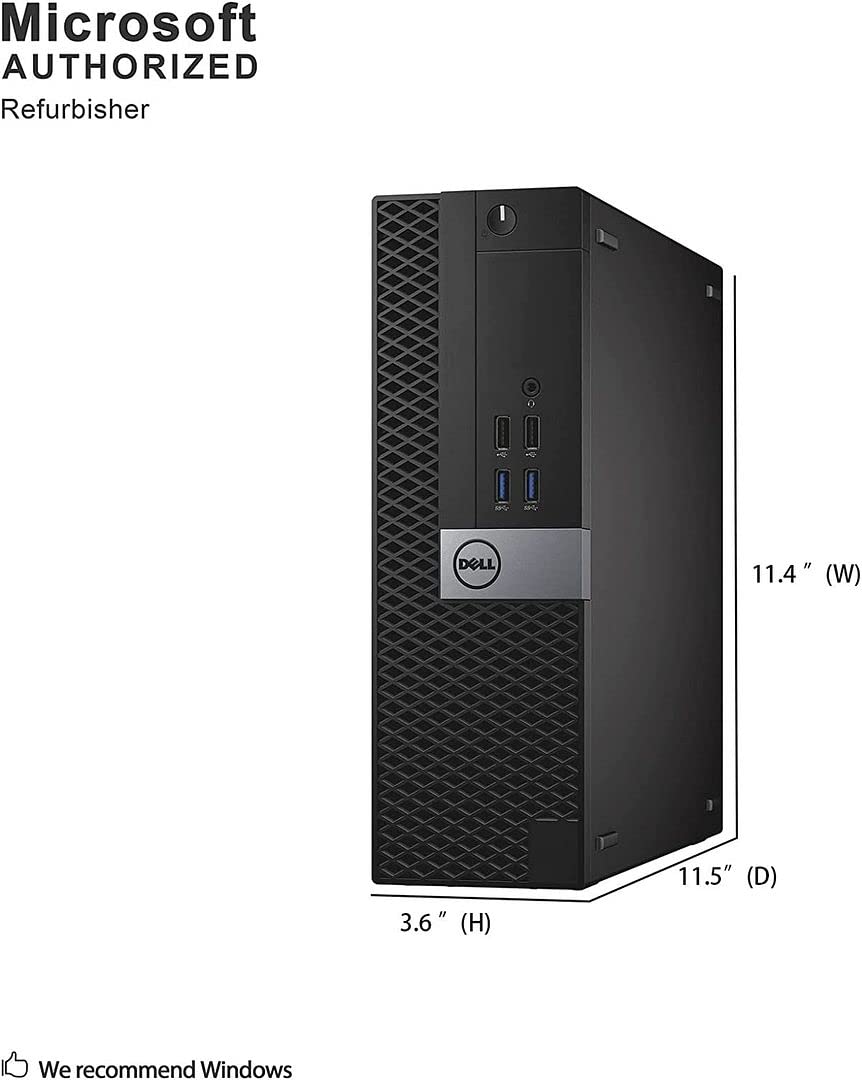 Dell 5050 SFF Desktop Intel i7-6700 UP to 4.00GHz 32GB DDR4 New 512GB NVMe SSD + 2TB HDD Built-in AX200 Wi-Fi 6 BT Dual Monitor Support Wireless Keyboard and Mouse Win10 Pro (Renewed)